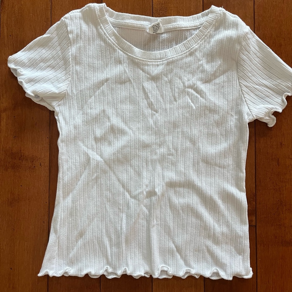 White Ribbed Top